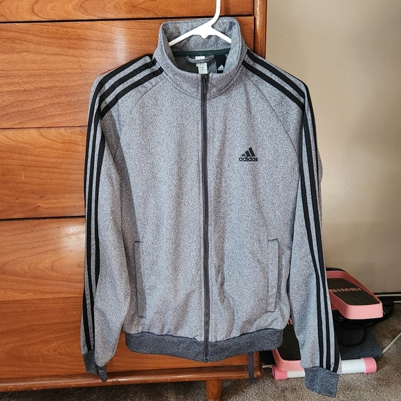 Men's Adidas Gray Track Suit Two Piece Set Jacket & Pants Top (S) Bottom (M) - Picture 2 of 15
